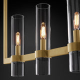 Modern 6-Light Linear Kitchen Island Light with Cylinder Shades