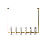 Modern 6-Light Linear Kitchen Island Light with Cylinder Shades