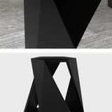 59.1" Classic Minimalist Round Stone Top Dining Table with Carbon Steel Base