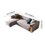 110.2" L-Shape Gray Velvet Upholstered Sectional Sofa with Left Chaise-Richsoul-Furniture,Living Room Furniture,Sectionals