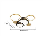 Geometric Flush Mount LED Ceiling Light in Gold & Black