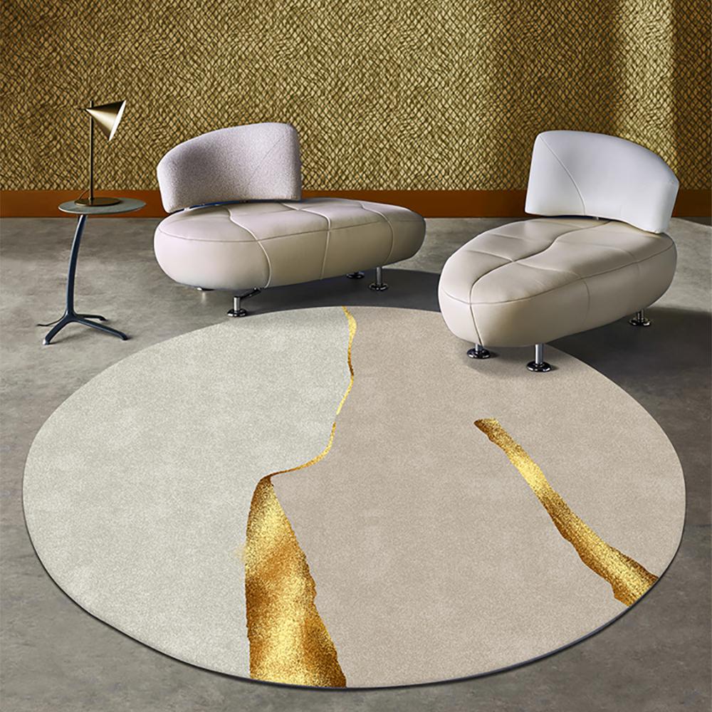 5' x 5' Circular Modern & Creative & Light Luxury Khaki Area Aug