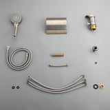 Victoria Deck Mount Waterfall Tub Faucet with Handheld Shower in Brushed Nickel