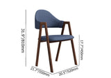 Gray Linen Upholstered Dining Chair Side Chair (Set of 2)