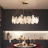 Postmodern 8-Light Tiered Cloud Glass Chandelier with Adjustable Cables