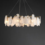 Postmodern 8-Light Tiered Cloud Glass Chandelier with Adjustable Cables