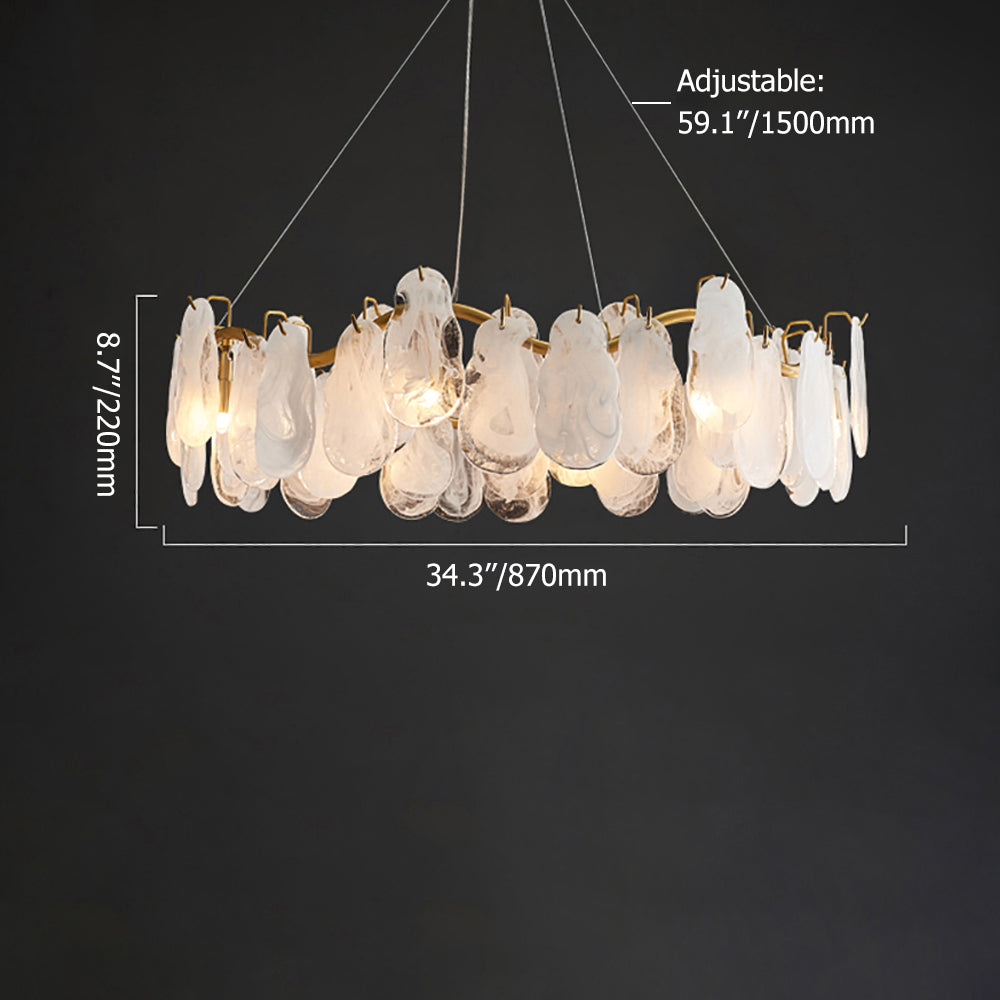 Postmodern 8-Light Tiered Cloud Glass Chandelier with Adjustable Cables