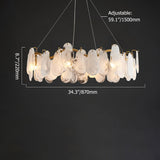 Postmodern 8-Light Tiered Cloud Glass Chandelier with Adjustable Cables