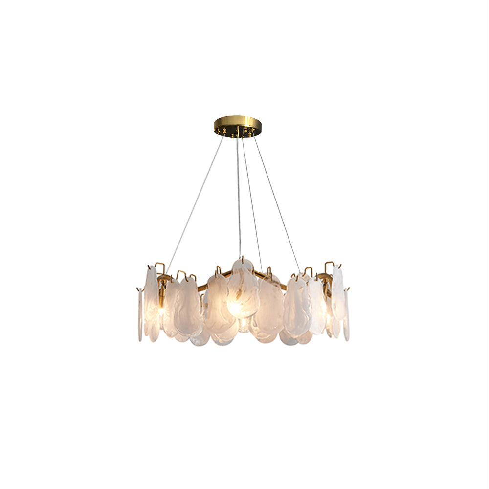 Postmodern 8-Light Tiered Cloud Glass Chandelier with Adjustable Cables
