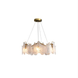 Postmodern 8-Light Tiered Cloud Glass Chandelier with Adjustable Cables