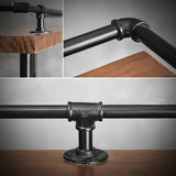 3 Pieces Industarial High Natural Bar Table Set with Stools with Metal Legs