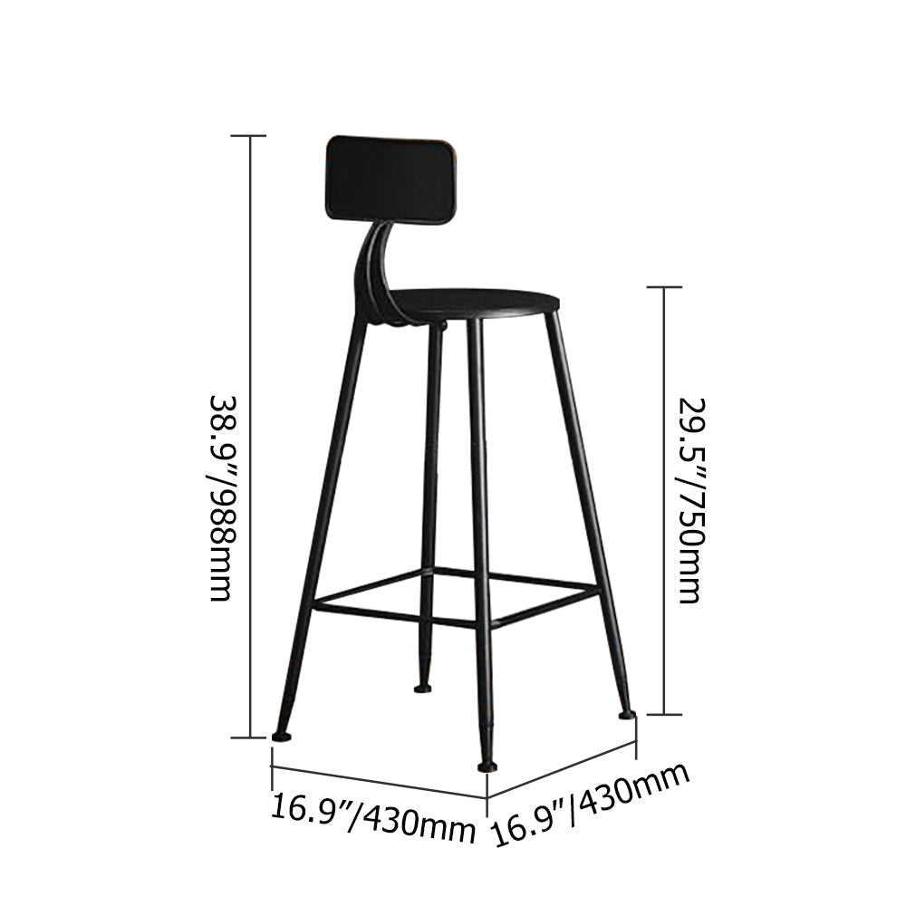 3 Pieces Industarial High Natural Bar Table Set with Stools with Metal Legs