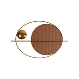 Modern Oval Geometric Wall Decor Brown Metal Hanging Accents