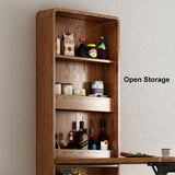 Foldable Bar Height Table with Convertible Cabinet & Open Storage in Walnut