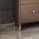 Modern Rectangle Sideboard Buffet with Ample Storages & Doors in Walnut