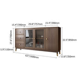 Modern Rectangle Sideboard Buffet with Ample Storages & Doors in Walnut