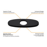 Faucet Deck Plate Escutcheon for 1-Hole Faucet Installation Matte Black Finish