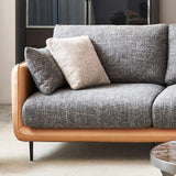 111.4" Modern Gray & Orange Sectional Sofa Loveseat with Chaise-Furniture,Living Room Furniture,Sectionals