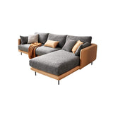 111.4" Modern Gray & Orange Sectional Sofa Loveseat with Chaise-Furniture,Living Room Furniture,Sectionals