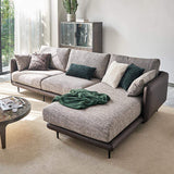 111.4" Modern Gray & Orange Sectional Sofa Loveseat with Chaise-Furniture,Living Room Furniture,Sectionals