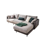 111.4" Modern Gray & Orange Sectional Sofa Loveseat with Chaise-Furniture,Living Room Furniture,Sectionals