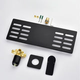 Modern Waterfall Wall Mounted Bathroom Sink Faucet Single Handle in Black