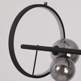 Modern 7-Light Black Kitchen Island Light with Glass Globe Shade Ceiling Pendant Lights