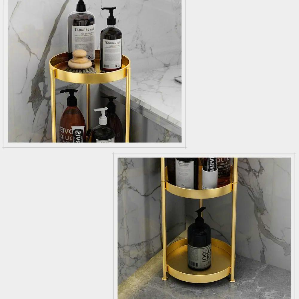 4-Tier Modern Free-Standing Bathroom Shelf in Gold