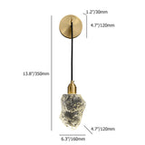 Gold Brass Wall Sconce Hanging Wall Light with Crystal Shade & Adjustable Cable