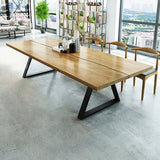 Mesa de comedor estilo granja natural de 70.9