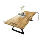 70.9" Natural Farmhouse Dining Table with Wood Top & Metal Frame