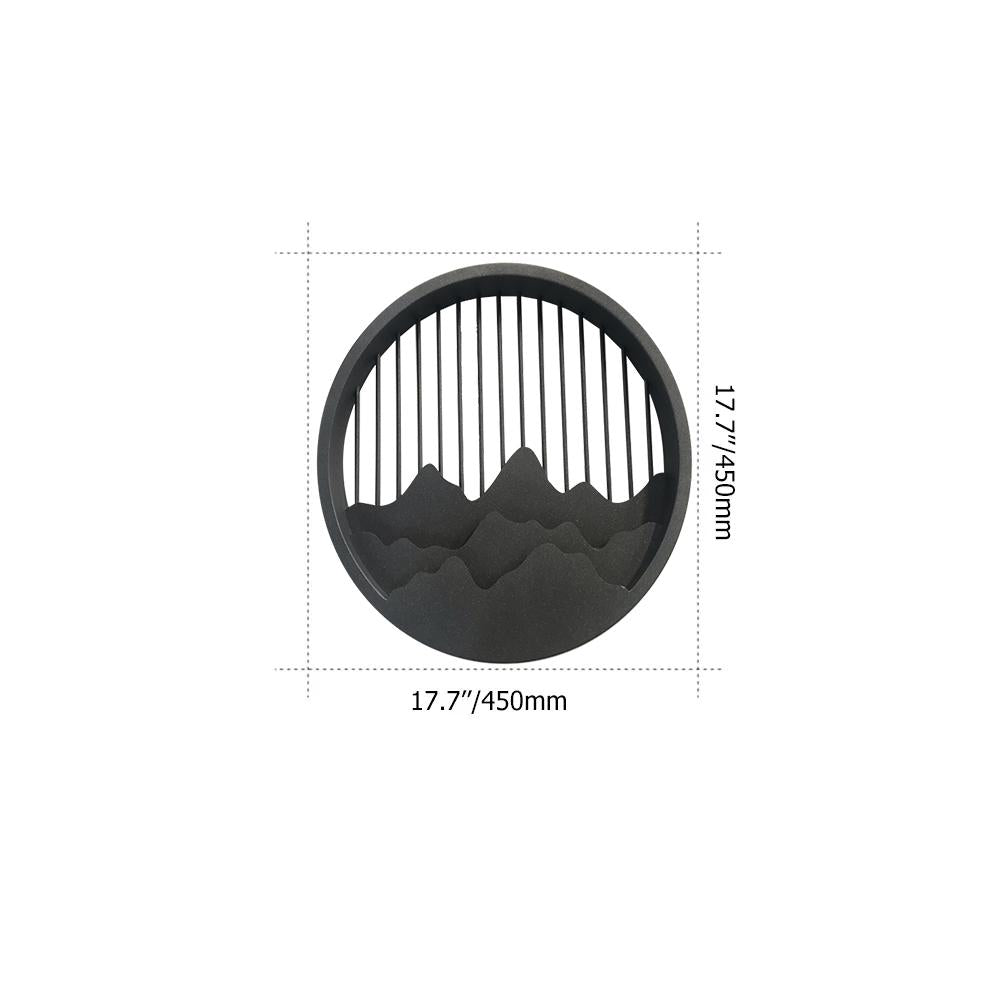 Outdoor Flush Mounted Wall Lighting Sconces LED Circle Layered Mountain Pattern