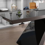71" Modern White Computer Desk Rectangular Executive Desk with Abstract Base
