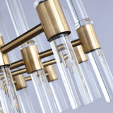 Contemporary Glass Living Room Chandelier in Brass