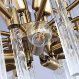 Contemporary Glass Living Room Chandelier in Brass