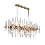 Contemporary Glass Living Room Chandelier in Brass