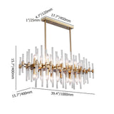 Contemporary Glass Living Room Chandelier in Brass