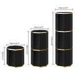 Black Round Swivel Tall And Narrow Shoes Storage Cabinet with 3 Doors 18 Pairs