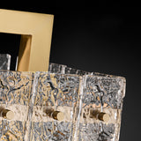 Geometric 1-Light Pendant Lighting with Water-ripple Glass Shades & Brass Finish