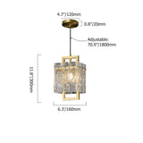 Geometric 1-Light Pendant Lighting with Water-ripple Glass Shades & Brass Finish