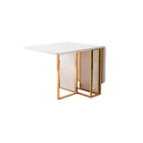 59" Modern Extendable Folding White Dining Table Set with 2 Chairs & Tempered Glass Top