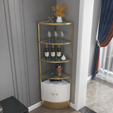 73" Nordic Display Cabinet White Corner Cabinet Tempered Glass Shelves