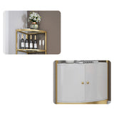 73" Nordic Display Cabinet White Corner Cabinet Tempered Glass Shelves