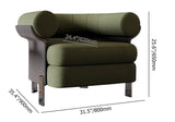 Modern Green Boucle Upholstered Accent Chair with Round Back