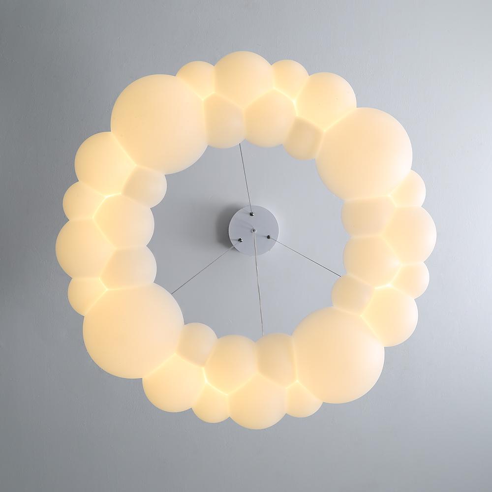 Modern White LED Chandelier Cloud Bubble Pendant Light Dimmable