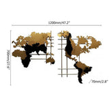 Modern 3D Metal World Map Home Wall Decor Art