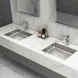Gold Luxury Stainless Steel Rectangular Sink Undermount Bathroom Wash Sink