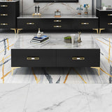 Mesa de centro rectangular con tapa de mármol de 51.2