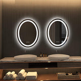 Modern Oval 20" x 28" Wall Mounted LED Frameless Bathroom Mirror Anti-Fog