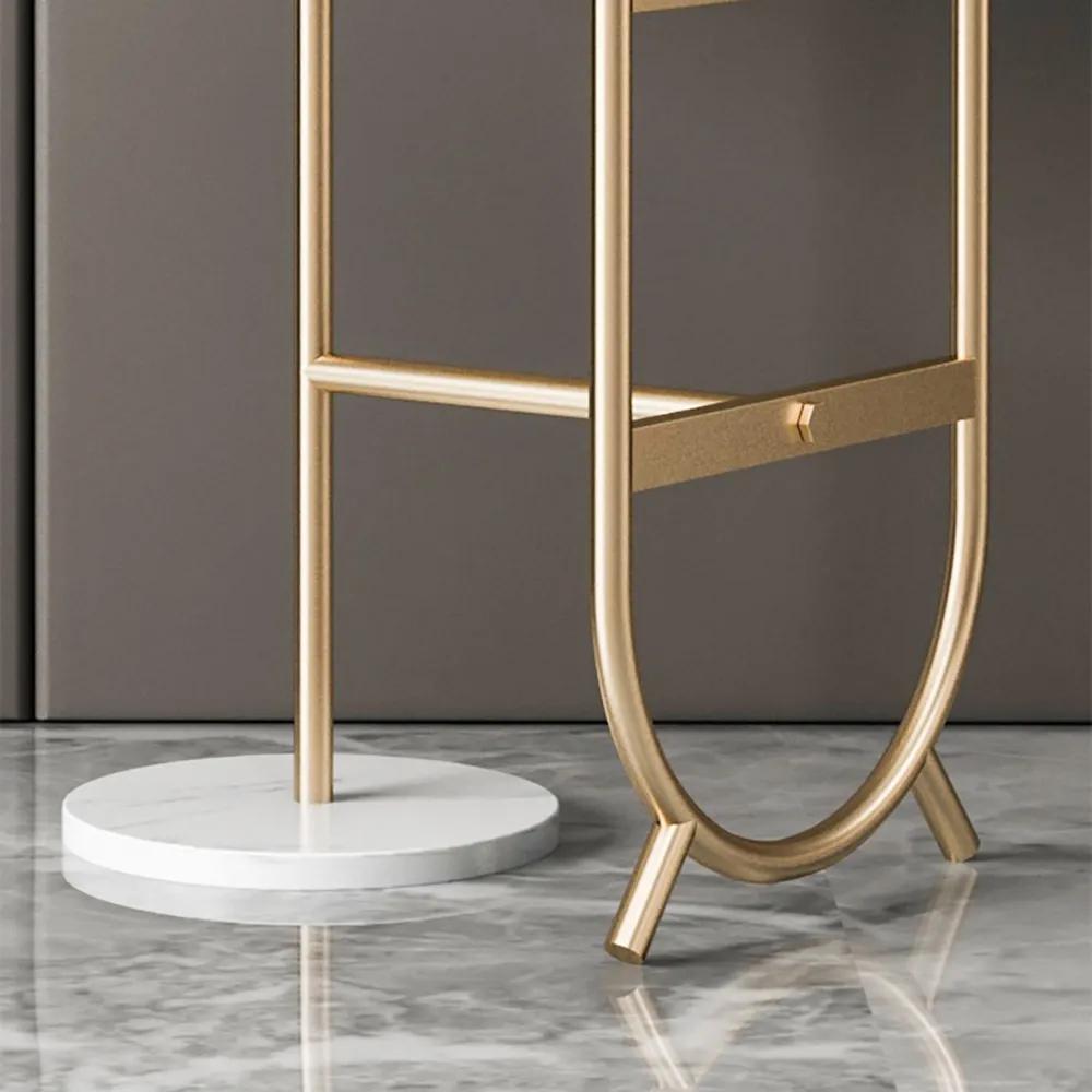 Chic Unique Shaped Metal Standing Plant Stand in Gold